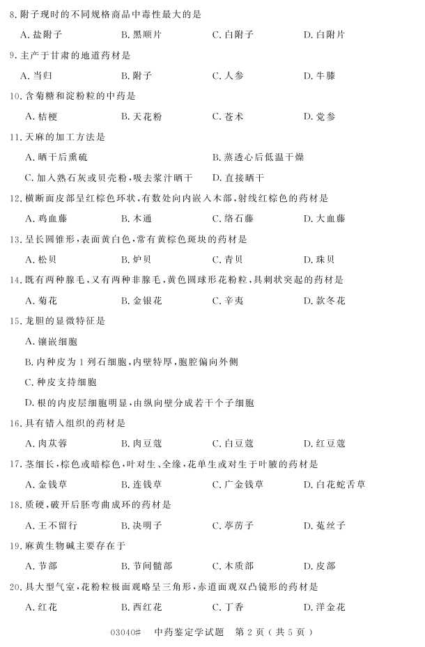 㽭ʡ20164Կ03040ҩѧ1